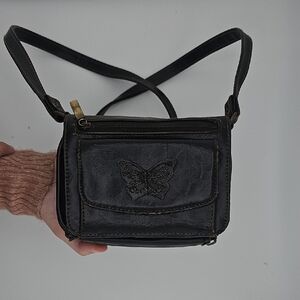 Stylish Black Butterfly Crossbody Bag